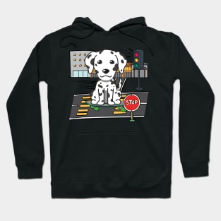 Funny dalmatian is on a skateboard Hoodie